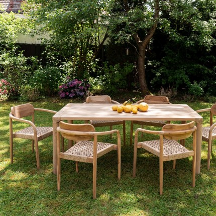 Ensemble de jardin Bella table 200x10cm et 6 chaises Kare Design