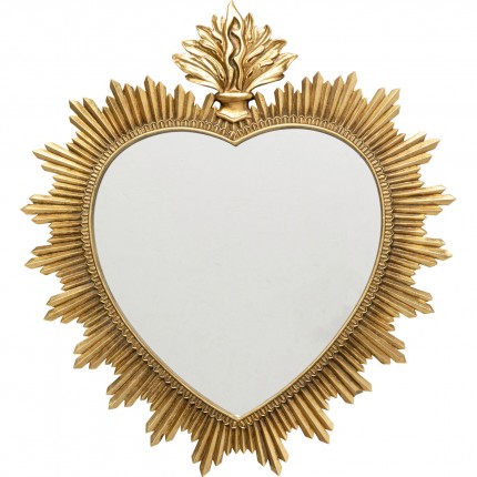 Miroir coeur doré 54x49cm Kare Design