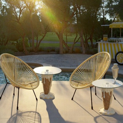 Outdoor Armchair Acapulco butter yellow Kare Design