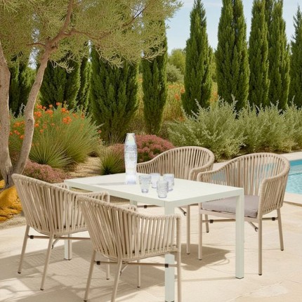 Chaise de jardin avec accoudoirs Santanyi beige Kare Design