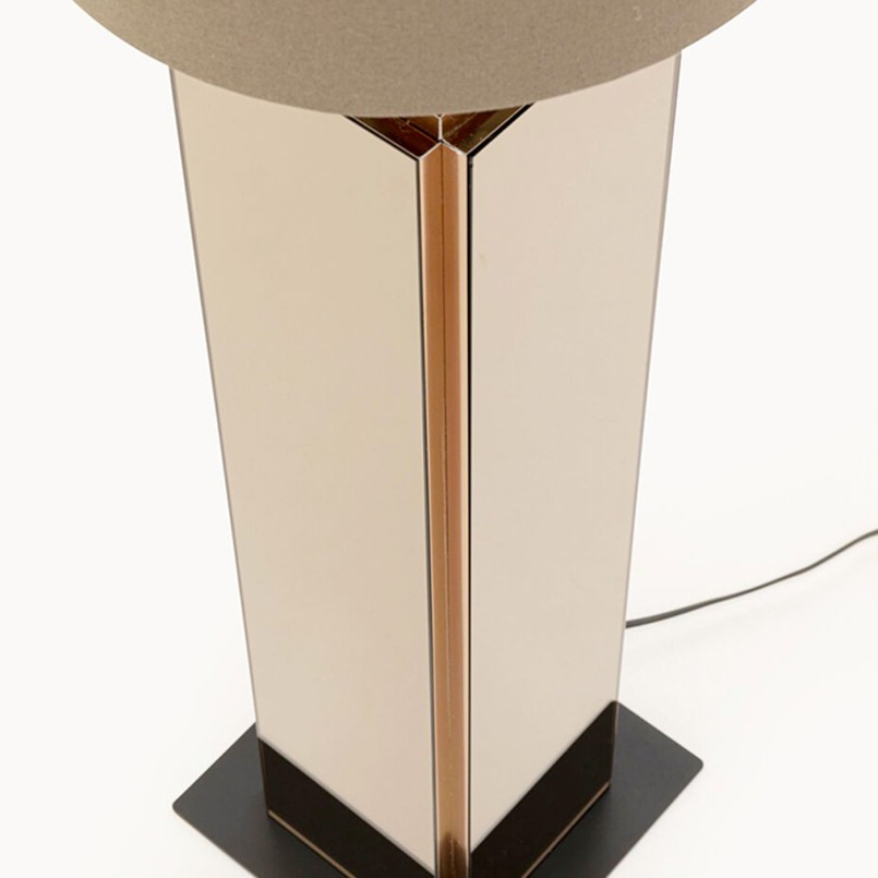 Lampadaire en coton et verre miroir - Cube - Kare Design