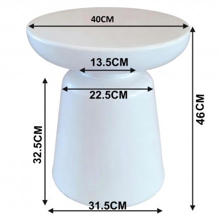 Table d'appoint Paco blanche 41cm Kare Design
