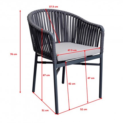 Chaise de jardin avec accoudoirs Santanyi beige Kare Design