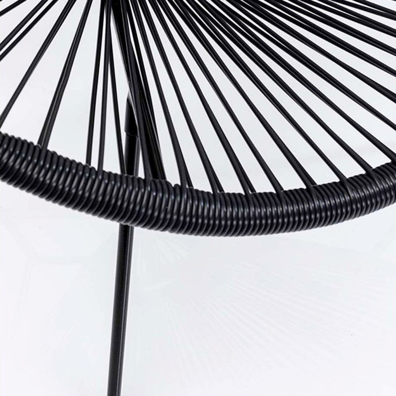 Black Acapulco garden armchair in powdered steel - Outdoor chair