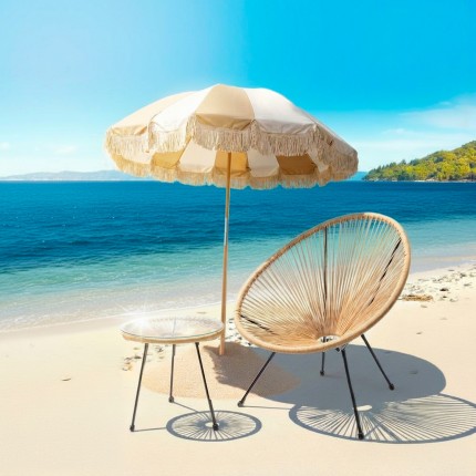 Parasol stripes beige and white Ø220cm Kare Design