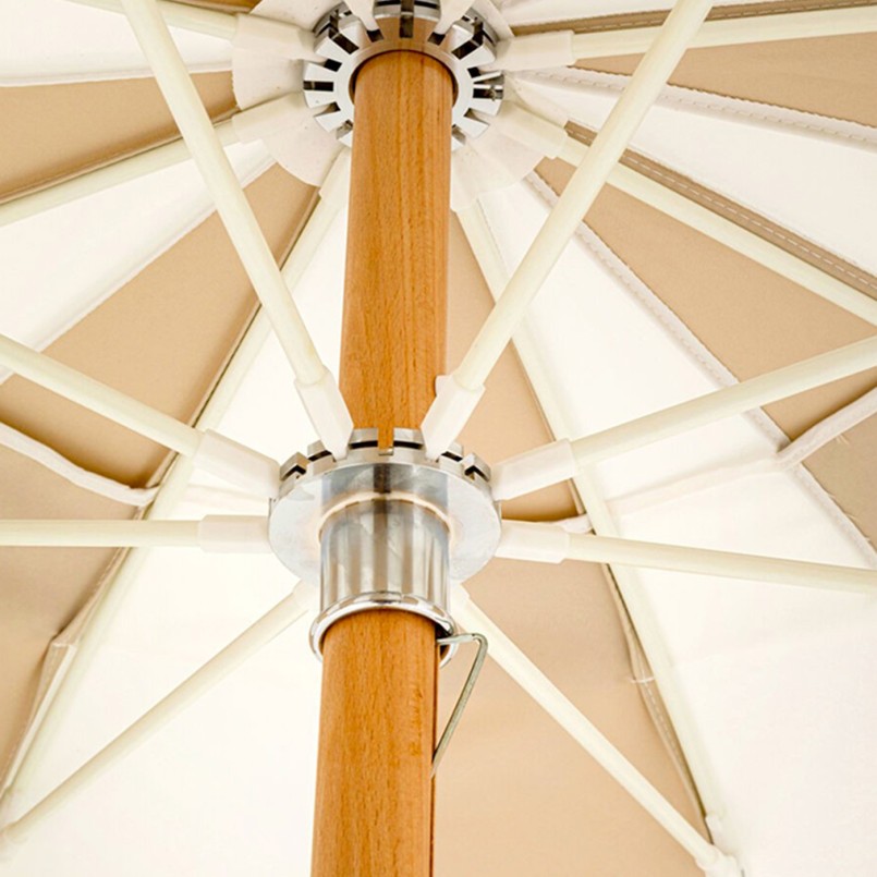 Parasol rayures blanches et beiges - Kare Design
