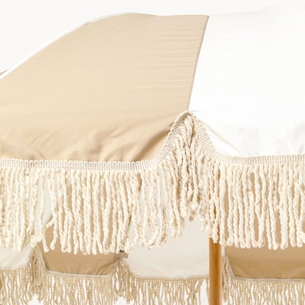 Parasol rayures beige et blanc 220cm Kare Design