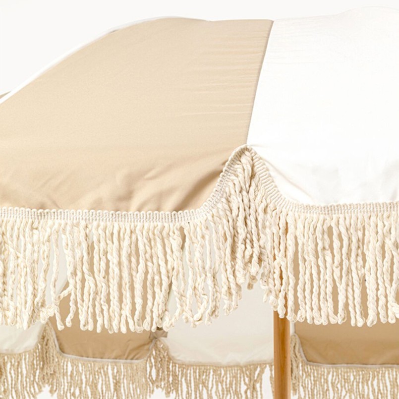 Parasol rayures blanches et beiges - Kare Design