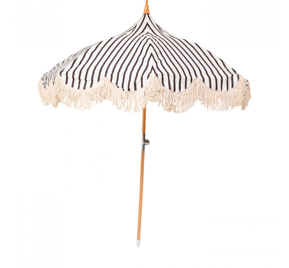 Parasol Temple rayures noir et blanc 200cm Kare Design