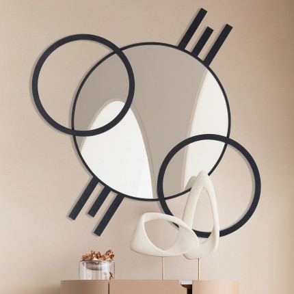 Wall Mirror Triple Cercle black 119x124cm Kare Design