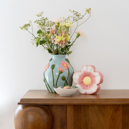 Vase bleu fleurs Kare Design