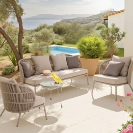 Salon de jardin beige 4/5 places - Sicily - Kare Design