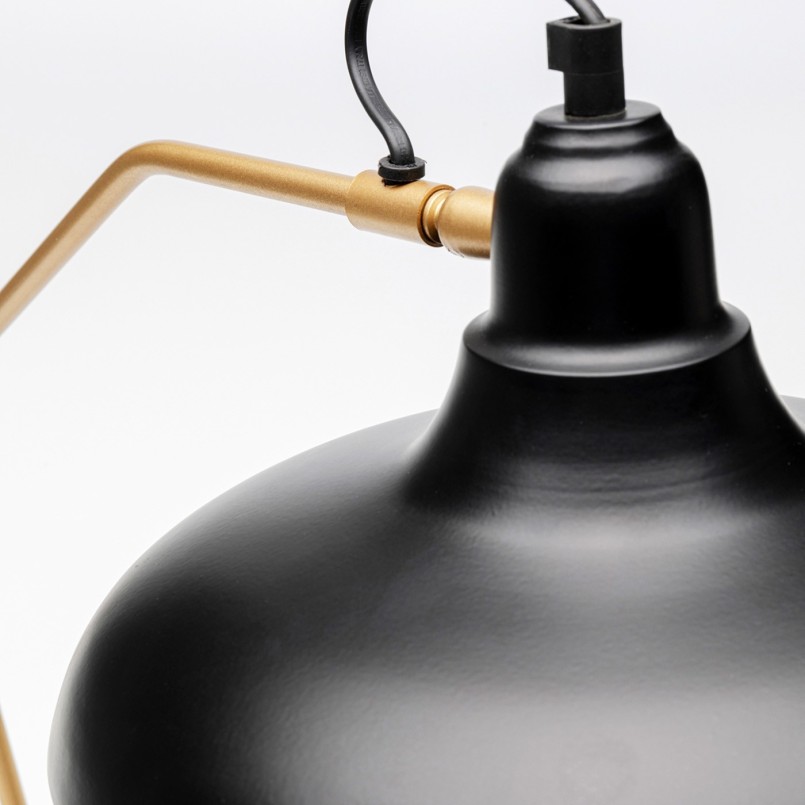 Lampe industrielle noire et dorée en acier - Doro - Kare Design