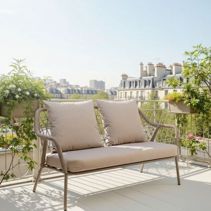 Canapé de jardin Milos 2 places beige Kare Design