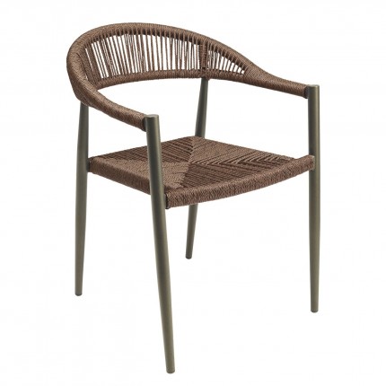 Chaise de jardin avec accoudoirs Palma marron Kare Design