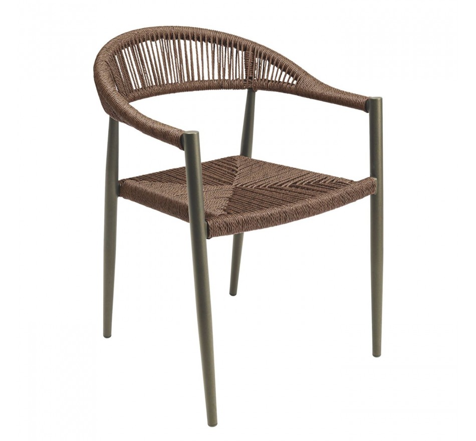 Chaise de jardin avec accoudoirs Palma marron Kare Design