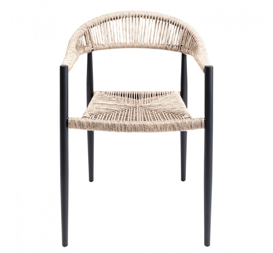 Chaise de jardin avec accoudoirs Palma crème Kare Design