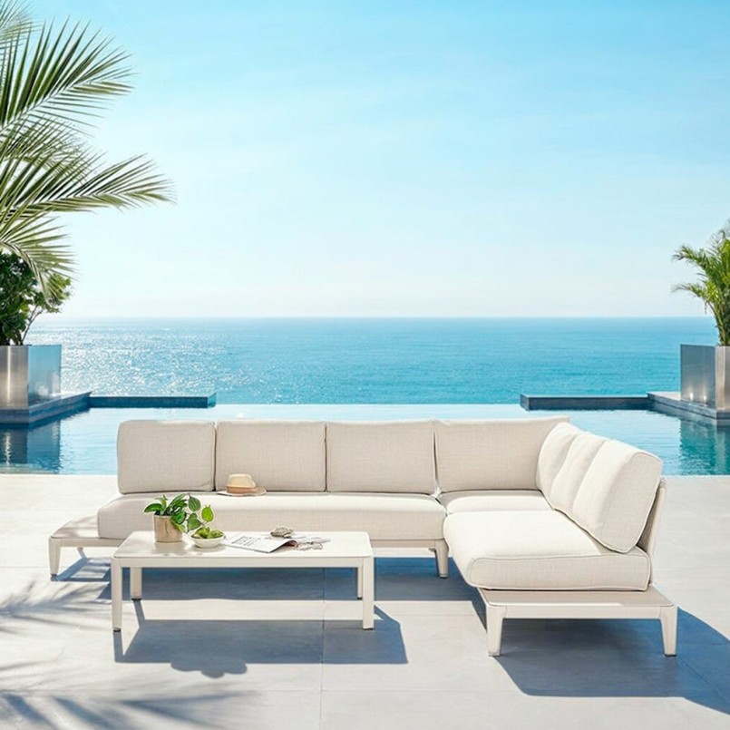 Cream-Colored Relaxation Garden Set - Mykonos - Kare Design