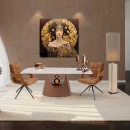 Lampadaire en coton et verre miroir - Cube - Kare Design