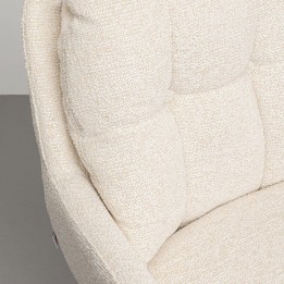 Chaise avec accoudoirs pivotante en tissu tressé crème - Molly - Kare Design