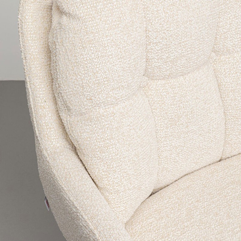 Chaise avec accoudoirs pivotante en tissu tressé crème - Molly - Kare Design