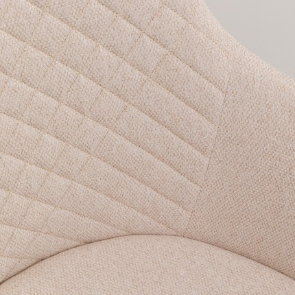 Swivel chair with armrests Coco cream and oak Kare Design