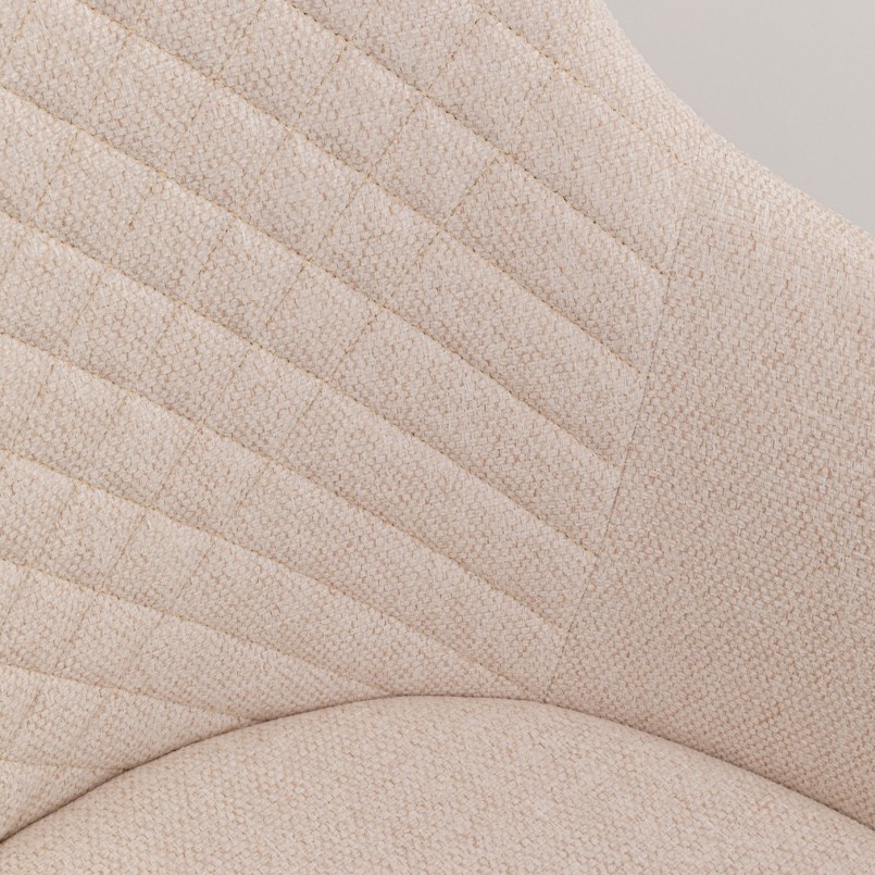 Swivel chair with armrests Coco cream and oak Kare Design
