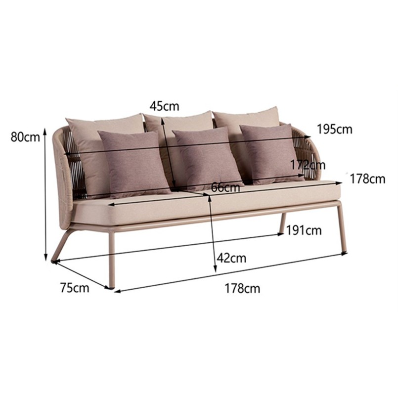 Salon de jardin beige 4/5 places - Sicily - Kare Design