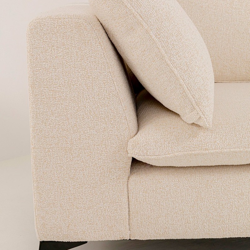 Canapé d'angle en tissu tressé beige - Jimmy - Kare Design