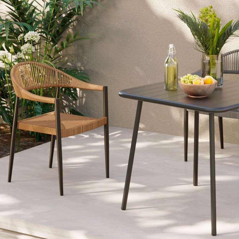 Garden chair with brown arms - Palma - Kare Design