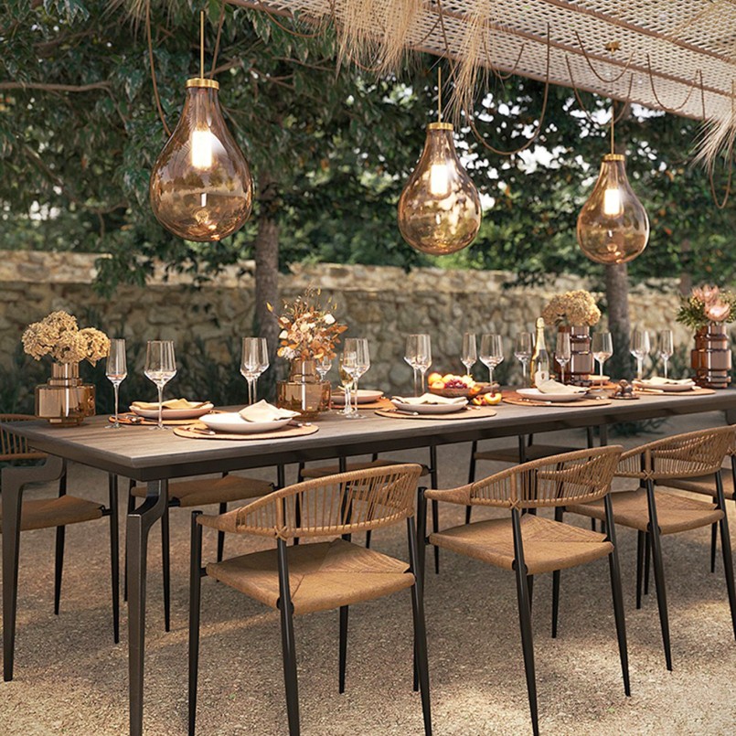 Chaise de jardin avec accoudoirs marron - Palma - Kare Design