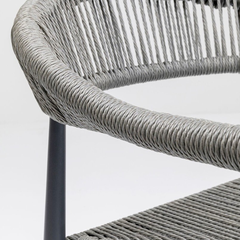 Chaise de jardin avec accoudoirs grise - Palma - Kare Design