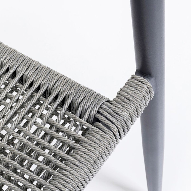Chaise de jardin avec accoudoirs grise - Palma - Kare Design
