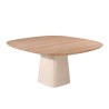 Table de jardin carrée en ciment et teck - Tiago - Gescova