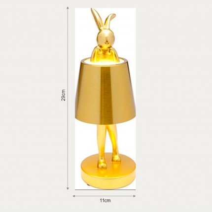 Lampe Animal lapin LED 29cm dorée Kare Design