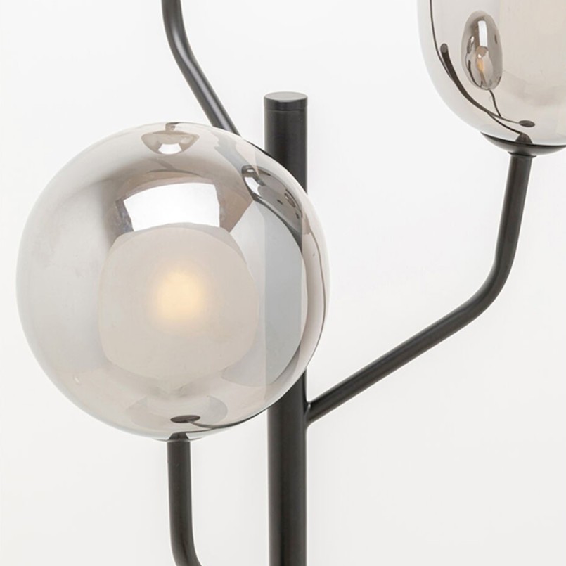 Lampadaire en acier noir et verre - Columbo - Kare Design