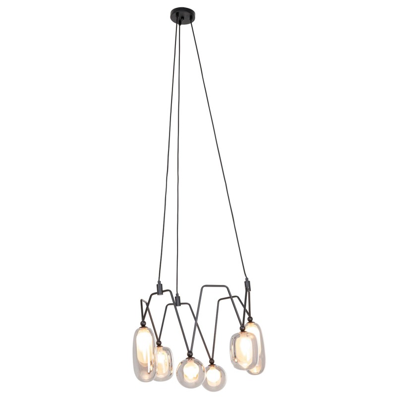 Suspension acier noir et verre - Columbo - Kare Design