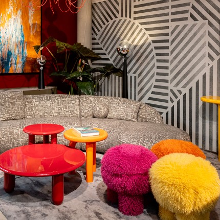 Stool Plushy pink Kare Design