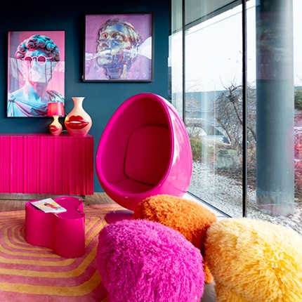 Tabouret Plushy orange Kare Design