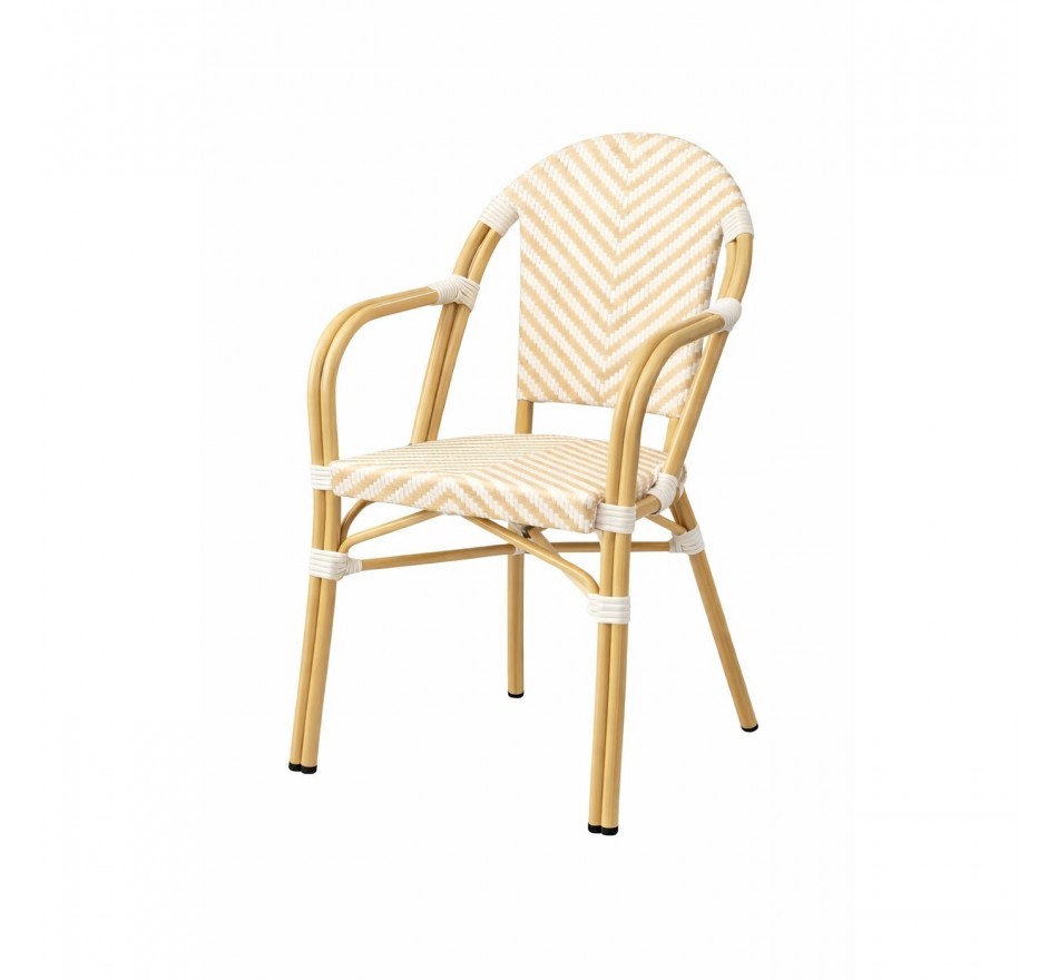 Chaise de jardin avec accoudoirs Montmartre beige Kare Design