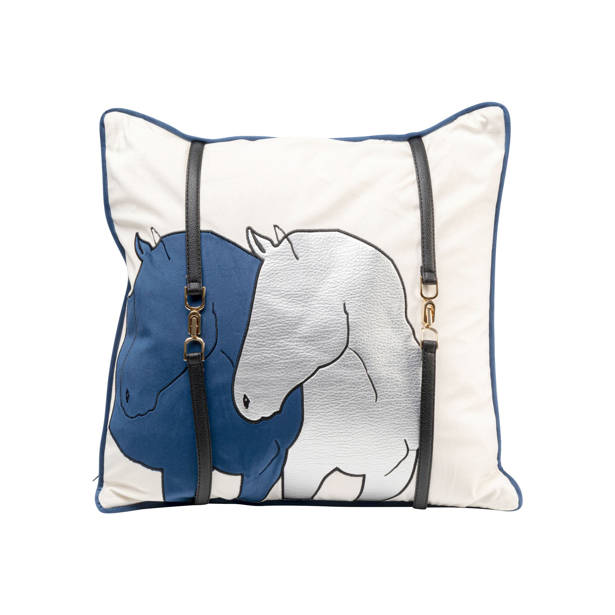Coussin Horse Date bleu 45x45cm