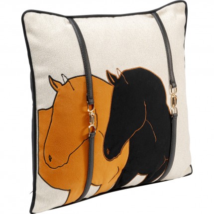 Coussin duo chevaux orange Kare Design