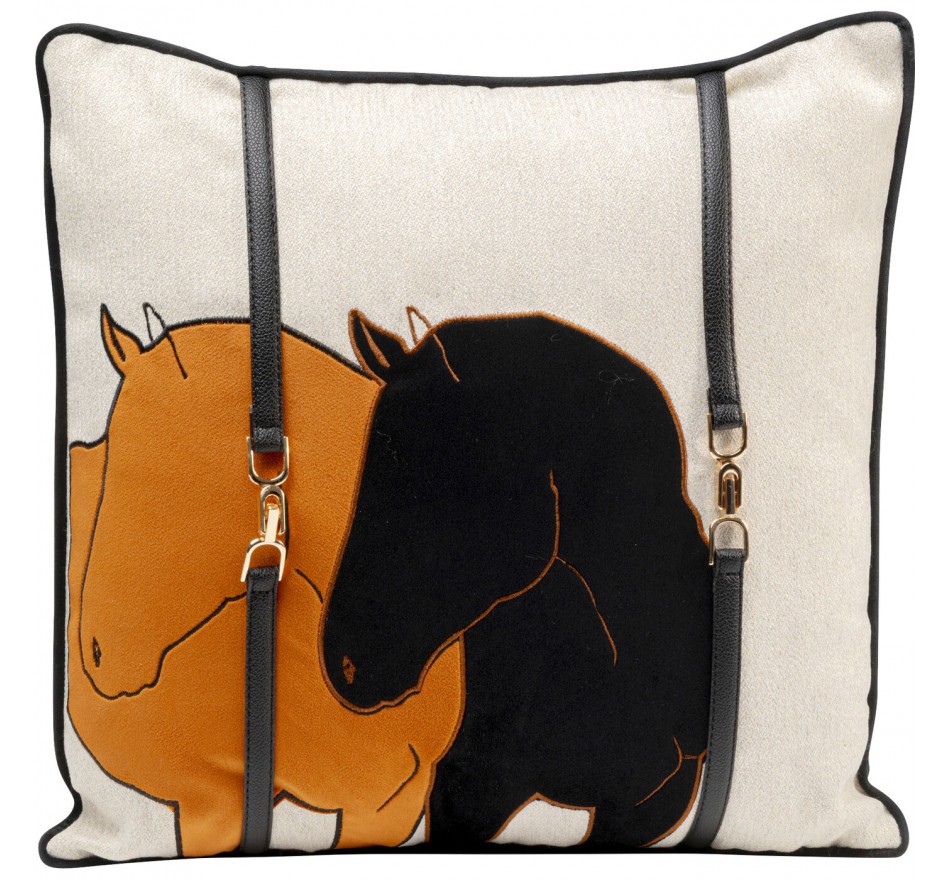Coussin duo chevaux orange Kare Design