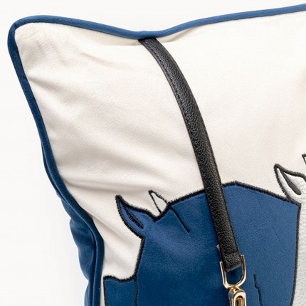 Cushion duo horse blue Kare Design