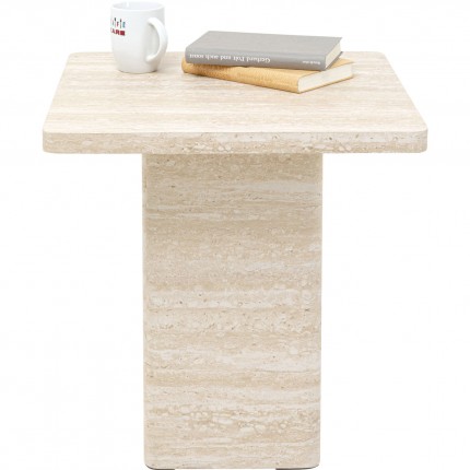Table d'appoint Travertino 50x50cm Kare Design