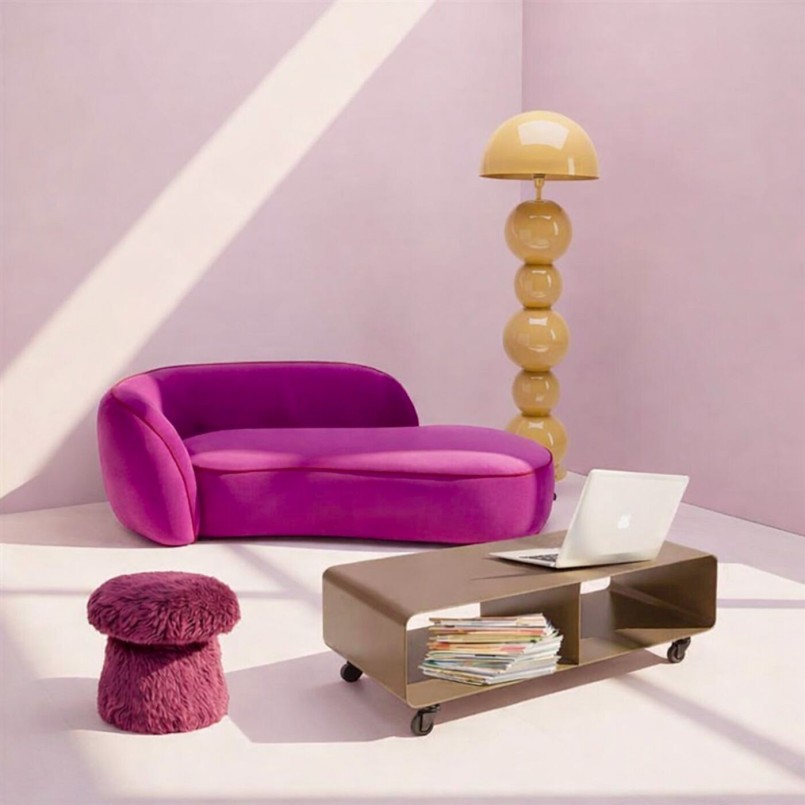 Meuble TV en acier taupe à roulettes - Lounge - Kare Design