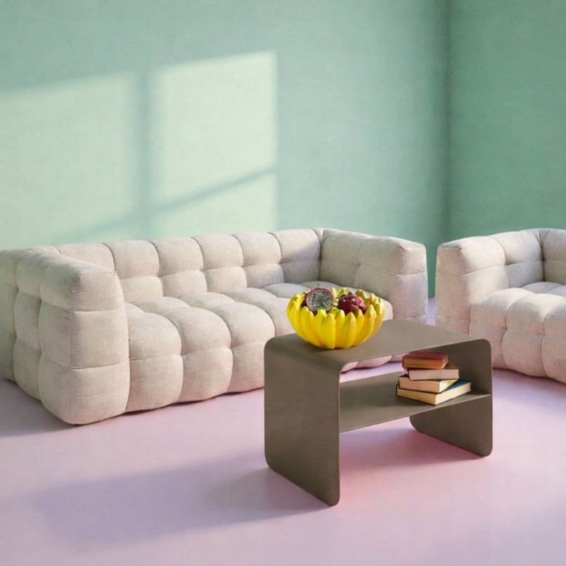 Table basse taupe en acier - Lounge - Kare Design
