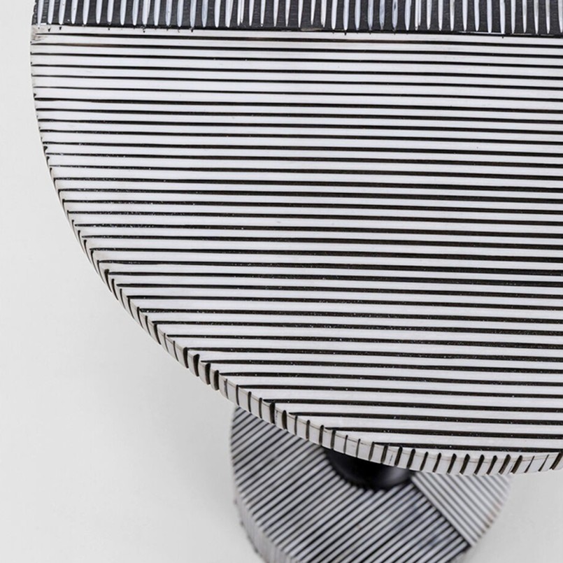 Table d'appoint ronde noire et blanche - Domero - Kare Design