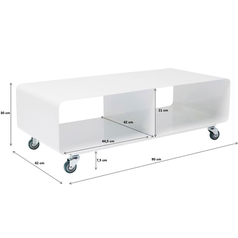 Meuble TV en acier taupe à roulettes - Lounge - Kare Design