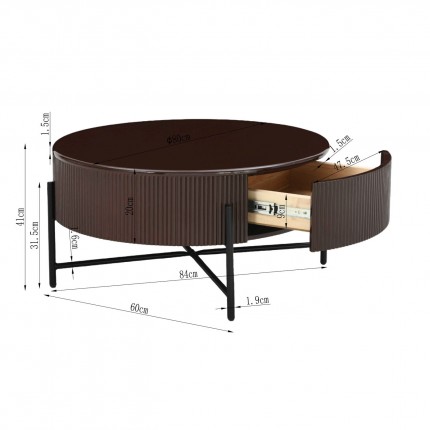 Table basse Riffle 80cm Kare Design